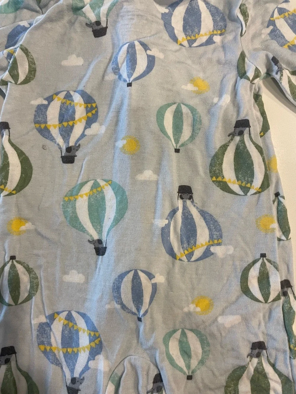 Huggies Vintage hot air balloon ‎ Footie Pajamas Baby Size 6m Double Zipper